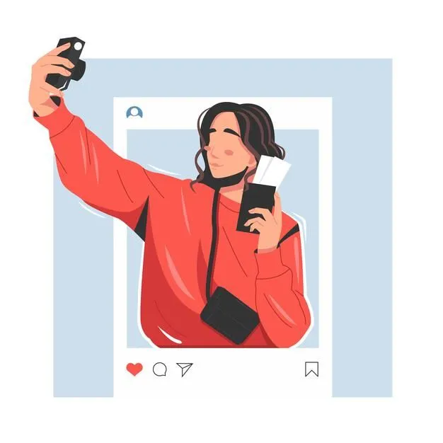 portrait of influencer vector illustration premium vector